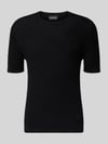 Emporio Armani Slim Fit T-Shirt mit Seiden-Anteil in Strick-Optik Black