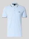 BOSS Green Regular fit poloshirt met labelstitching, model 'Paddy' Blauw