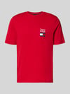 Tommy Hilfiger Regular Fit T-Shirt aus reiner Baumwolle Modell 'BRAND LOVE TEXT' Rot