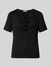 MORE & MORE T-Shirt mit Wasserfall-Ausschnitt Black