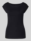 Marc Cain T-Shirt mit U-Boot-Ausschnitt und Label-Detail Marine