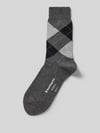 Burlington Socken mit Zickzack-Muster Modell 'Queen' Dunkelgrau