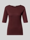 Christian Berg Woman T-shirt met boothals Chocoladebruin