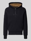 Superdry Regular Fit Sweatjacke mit geteilter Känguru-Tasche Modell 'Borg' Dunkelblau Melange