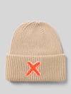 UNIO HAMBURG Muts van mix van scheerwol en kasjmier met motiefstitching Beige