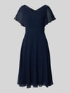 Vera Mont Knielange jurk met ronde hals Donkerblauw