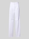 GUESS Hose aus Leinen-Mix mit Bügelfalten Modell 'CARLA' Weiss