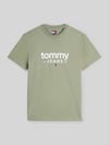 Tommy Jeans relaxed fit T-shirt van puur katoen met labelopschrift Rietgroen