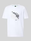 BOSS Green Relaxed Fit T-Shirt aus Baumwoll-Mix Modell 'TS_NETWORK FLAG' Weiss