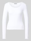 REVIEW Longsleeve mit Spitzenbesatz und Rundhalsausschnitt Weiss
