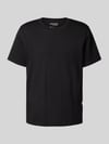 Selected Regular fit T-shirt van katoenmix, model 'ASPEN' Zwart