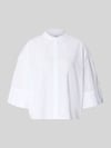 Emily Van den Bergh Boxy Fit Bluse mit Stehkragen und 3/4-Arm Weiss