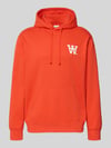 Wood Wood Hoodie mit Logo-Print und Känguru-Tasche Orange