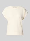 Christian Berg Woman t-shirt z fakturowanym wzorem i okrągłym dekoltem Złamany biały