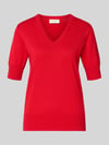 FREE/QUENT Strickshirt mit V-Ausschnitt Modell 'Katie' Rot