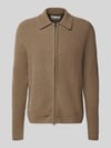 Wood Wood Cardigan met tweewegsritssluiting, model 'Andy' Lichtbruin