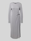 PIECES Midi-jurk met ronde hals, model 'ANORA' Lichtgrijs