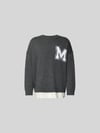 MM6 Maison Margiela Sweter oversized z mieszanki wełny Ciemnoszary melanż