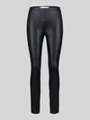 Raffaello Rossi Slim fit kunstleren broek van viscosemix model 'RESA' Zwart