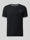 Christian Berg Men T-Shirt mit Kontraststreifen und Rundhalsausschnitt Black