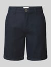 Blend Chino-Shorts aus Leinen-Mix Black