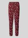Jake*s Casual Pyjamabroek in all-over look met elastische band Bordeaux