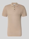 JACK & JONES Modern Fit Poloshirt mit kurzer Knopfleiste Modell 'JESS' Beige