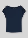 Tommy Hilfiger Regular Fit T-Shirt aus reiner Baumwolle mit Knopf-Details Marine