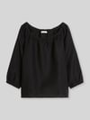 Marc O'Polo Regular Fit Bluse aus reinem Leinen mit Carmen-Ausschnitt Black