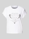 GUESS T-shirt z detalem z logo Biały
