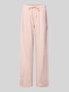 Neo Noir Stoffhose mit Leinen-Anteil und Eingrifftaschen Rose