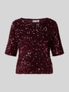 PIECES Blusentop mit Allover-Pailletten Bordeaux