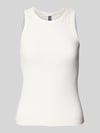 PIECES Regular Fit Tank Top in Rippoptik Modell 'RUKA' Offwhite