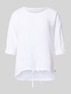 Fynch-Hatton linnen blouse met trekkoord en ronde hals Ecru