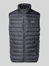 JACK & JONES Kamizelka pikowana z kieszeniami zapinanymi na zamek błyskawiczny model 'ELVIS' Kamienny