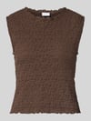 Jake*s Collection Top mit Strukturmuster und Rundhalsausschnitt Dunkelbraun