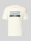 JACK & JONES T-shirt z nadruk z logo model 'FREDERIKSBERG' Złamany biały
