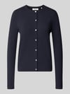 Christian Berg Woman Regular Fit Strickjacke aus Viskose-Mix mit Muschelsaum Dunkelblau