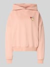 REVIEW Hoodie met motiefprint en extra brede schouders Oudroze
