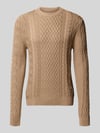 Tommy Jeans Regular Fit Strickpullover aus reiner Baumwolle Beige