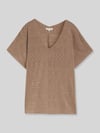 Tom Tailor Loose Fit T-Shirt mit Lochmuster Taupe