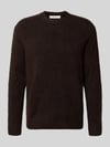 Selected Relaxed Fit Strickpullover mit Woll-Anteil Modell 'RAI BRUSHED' Mittelbraun