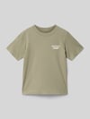 JACK & JONES Regular fit T-shirt met statementprint Model 'Bro' Rietgroen