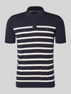 Tommy Hilfiger Regular Fit Strick-Poloshirt aus reiner Baumwolle Marine Melange