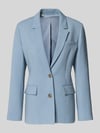 Selected Regular fit longblazer met reverskraag model 'RITA' Lichtblauw