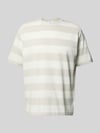 Lindbergh Oversized t-shirt met streepmotief en ronde hals Lichtgrijs