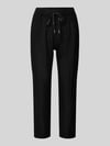 ZABAIONE Leinenhose mit elastischem Bund Modell 'Pa44uline' Black