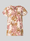 Soyaconcept Relaxed Fit T-Shirt mit floralem Allover-Print Rosa