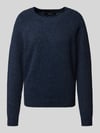 VERO MODA Regular Fit Pullover mit Rippbündchen Modell 'DOFFY' Marine Melange