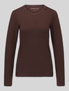 Tom Tailor Regular fit shirt met lange mouwen van puur katoen Donkerbruin